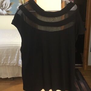 Black top with mesh
